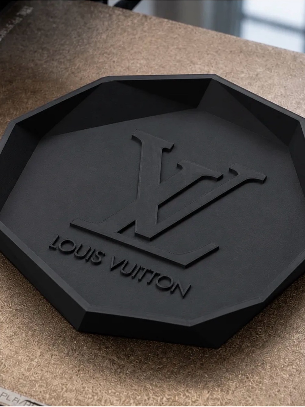 Louis Vuitton Matte Black Octagonal LV Wall Accent